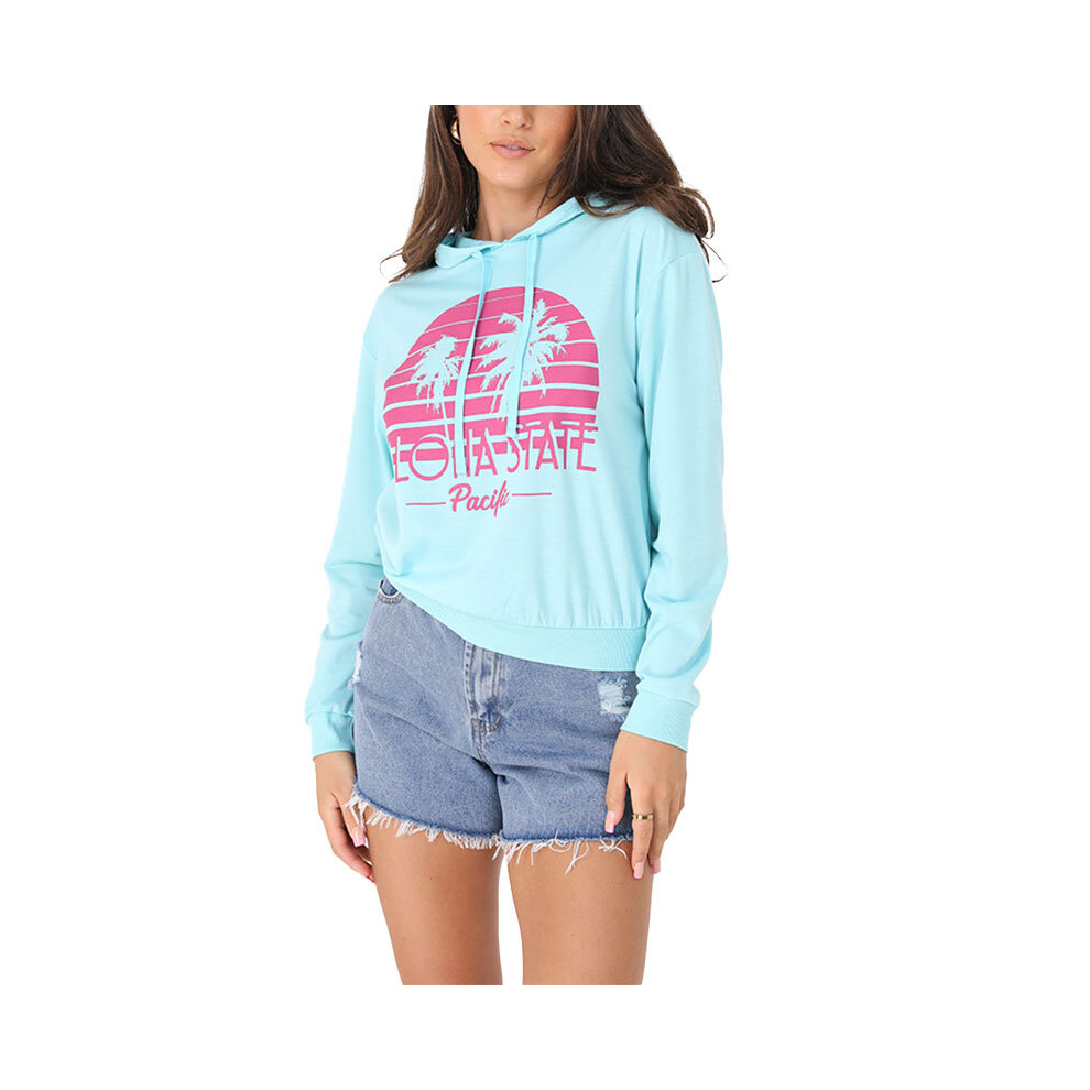 (Bright Blue, XS) BRAVE SOUL Womens Pullover Hoodie Sweat