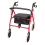 (Black & Red) Rollator Mobility Walker Disability Aid Walking 4 Wheels with Seat 1