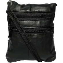 GHS Extra Small Black Sheep Nappa Leather Neck Purse Pouch Mini Bag