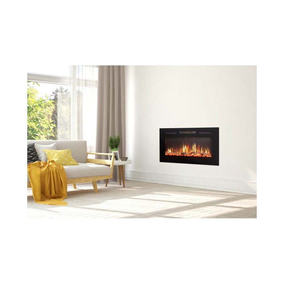 Adam Orlando Inset / Wall Mounted Electric Fire, 36 Inch