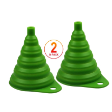 (Green) Home & Kitchen Fordable Funnel,Silicone Collapsible Style,BPA-free,Heat Resistant,for dishwasher