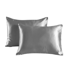 (deep grey, K: 51*91cm(one-piece)) Silk Pillowcase Solid Double Sided Satin