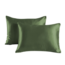 (light green, K: 51*91cm(a pair)) Silk Pillowcase Solid Double Sided Satin