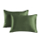 (light green, K: 51*91cm(a pair)) Silk Pillowcase Solid Double Sided Satin 1