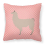 Llama Pink Check Fabric Decorative Pillow - 18 x 18 in. 1