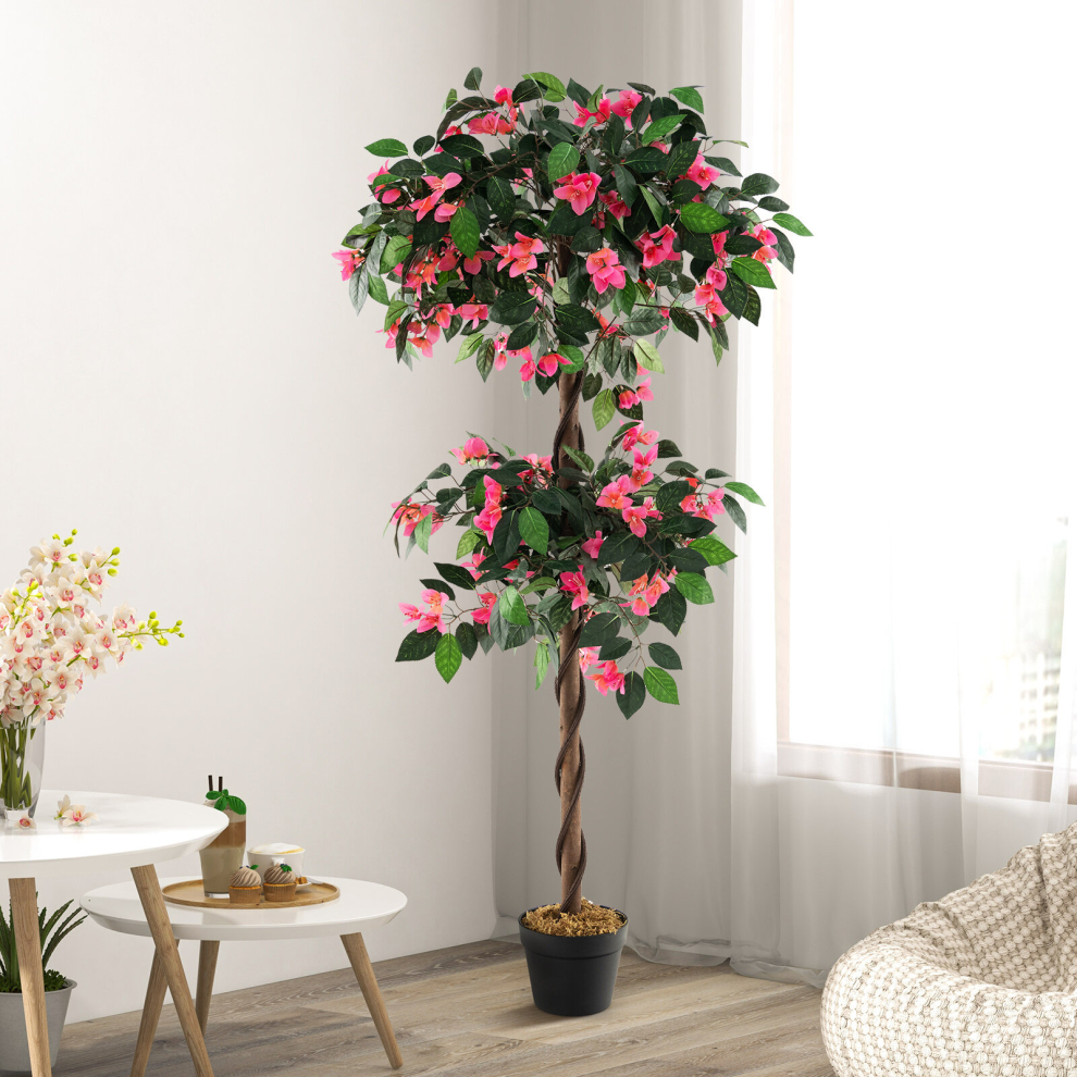 150 CM Artificial Bougainvillea Tree 252 Flowers 630 Leaves Faux Flower Tree