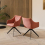 2 Zena Swivel Carver Dining Chairs Pink 1