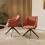 2 Zena Swivel Carver Dining Chairs Pink 2