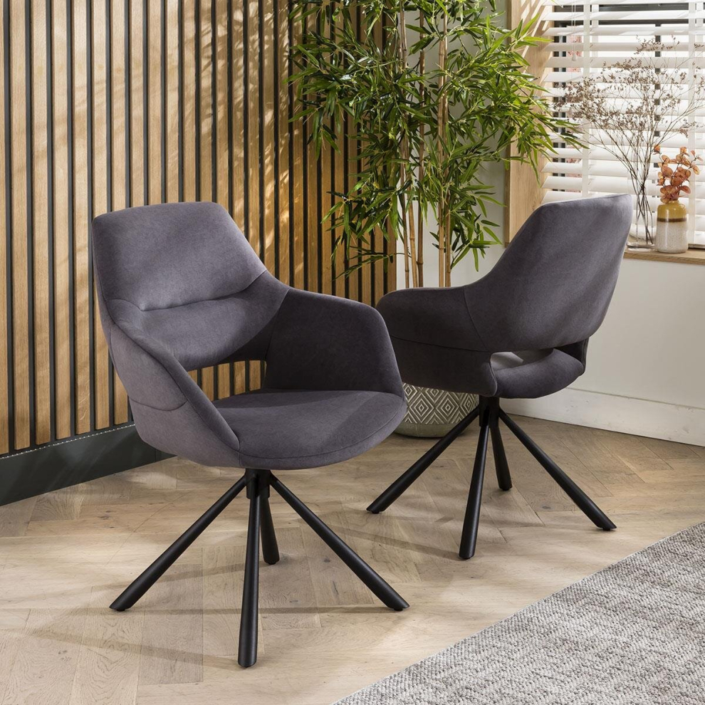 2 Davina Carver Dining Chairs Grey