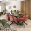 2 Zena Swivel Carver Dining Chairs Pink 8