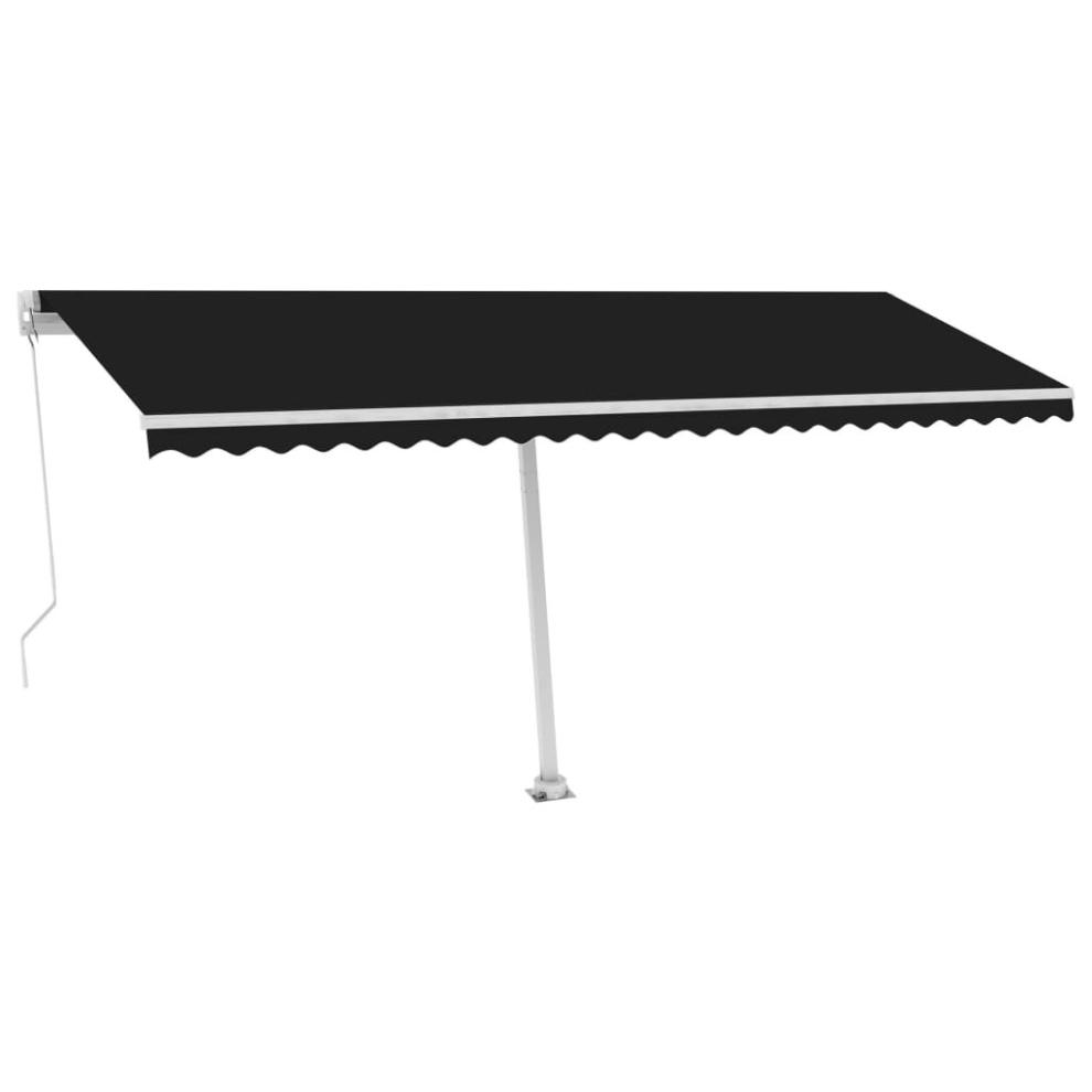 vidaXL Manual Retractable Awning with LED 500x300 cm Anthracite Shade Shelter