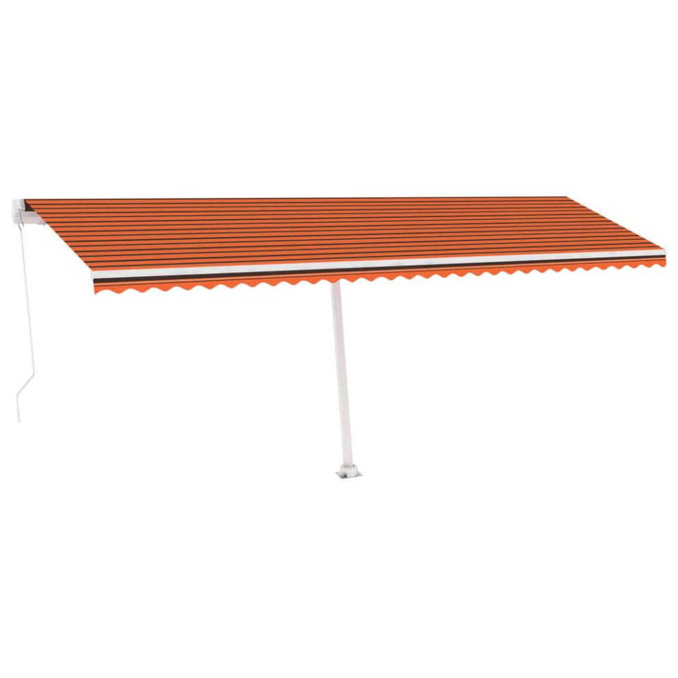 vidaXL Manual Retractable Awning with LED 600x300 cm Orange and Brown Outdoor