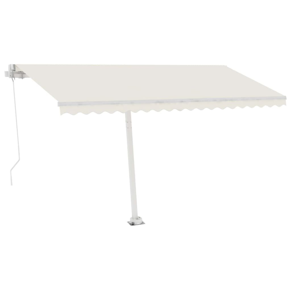 vidaXL Manual Retractable Awning with LED 400x300 cm Cream Sun Shade Shelter