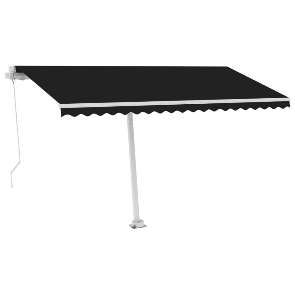 vidaXL Manual Retractable Awning with LED 400x300 cm Anthracite Shade Shelter