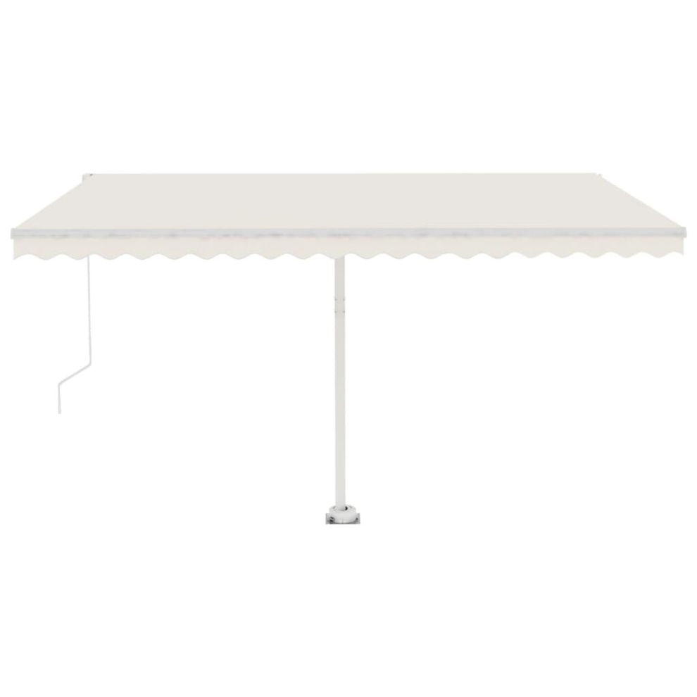 vidaXL Manual Retractable Awning with LED 400x350 cm Cream Outdoor Garden