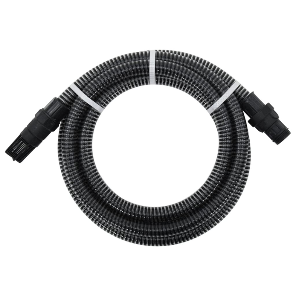 vidaXL Suction Hose Garden Hose Pipe with PVC Connectors Black 1" 4 m PVC