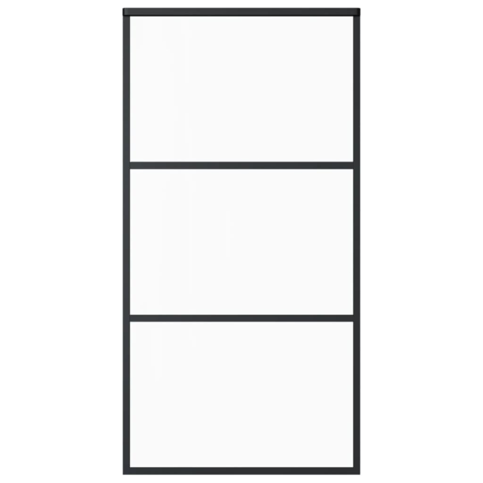 vidaXL Sliding Door Barn Door Sliding Door Panel ESG Glass and Aluminium Black