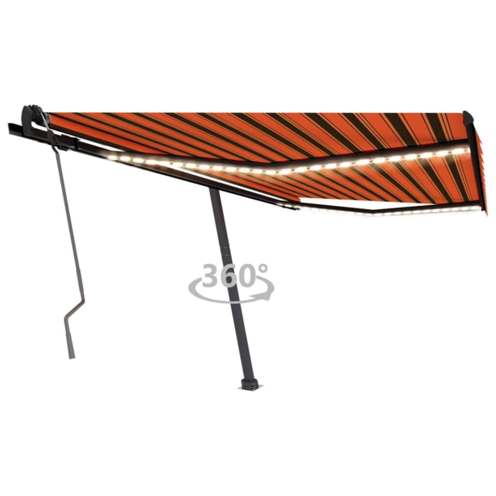 (400 x 350 cm) vidaXL Manual Retractable Awning Canopy Outdoor Awning Folding Arm with LED