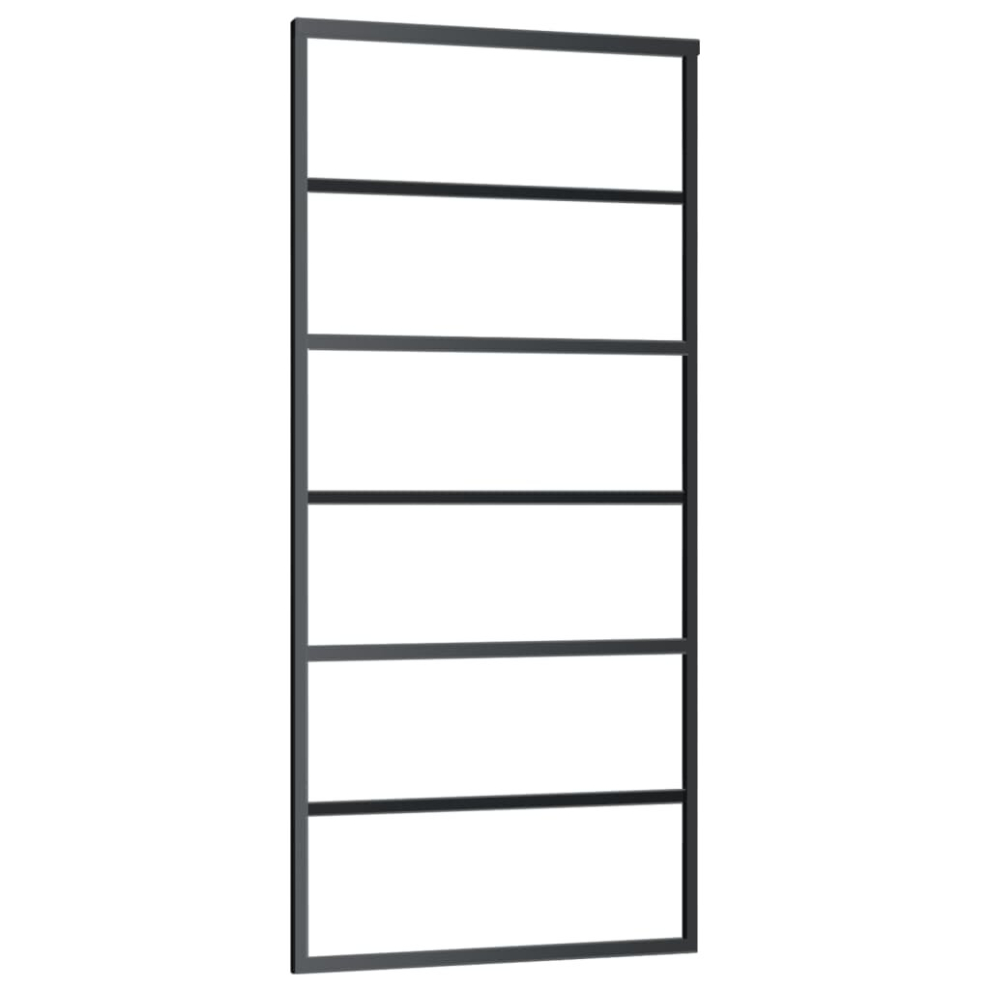 Vidaxl Sliding Door Barn Door Sliding Door Panel Esg Glass And Aluminium Black
