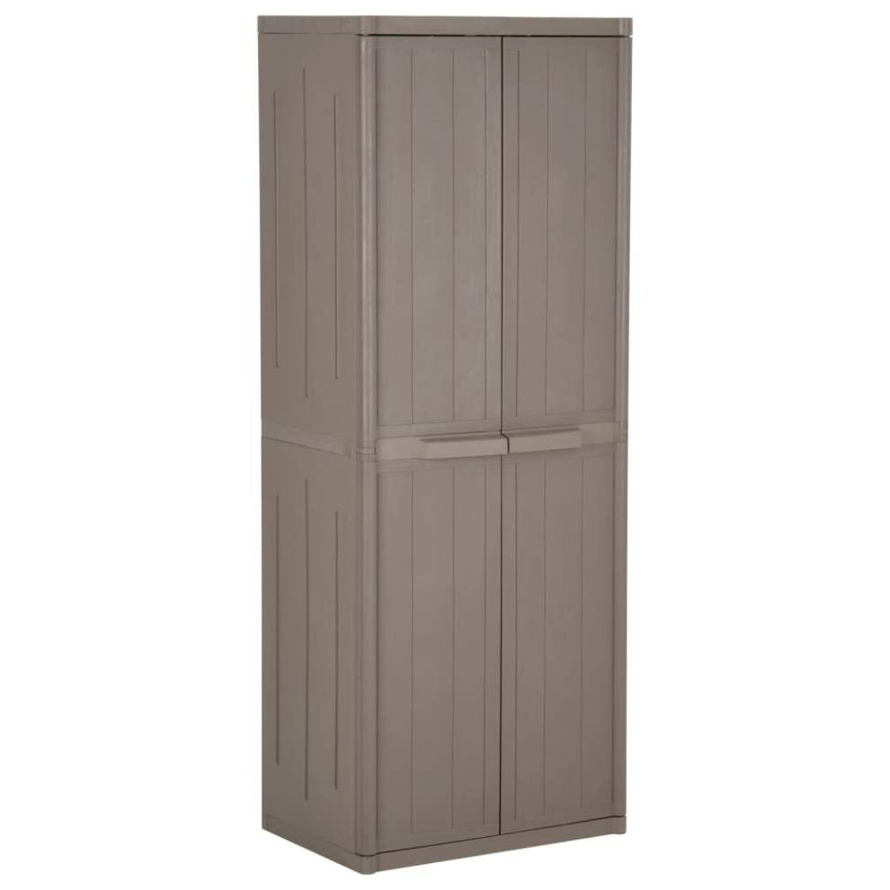 Vidaxl Garden Storage Cabinet Brown Pp Rattan Tool Organiser Shed Cabinet