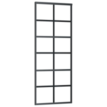 vidaXL Sliding Door Barn Door Sliding Door Panel ESG Glass and Aluminium Black