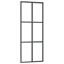 vidaXL Sliding Door Barn Door Sliding Door Panel ESG Glass and Aluminium Black