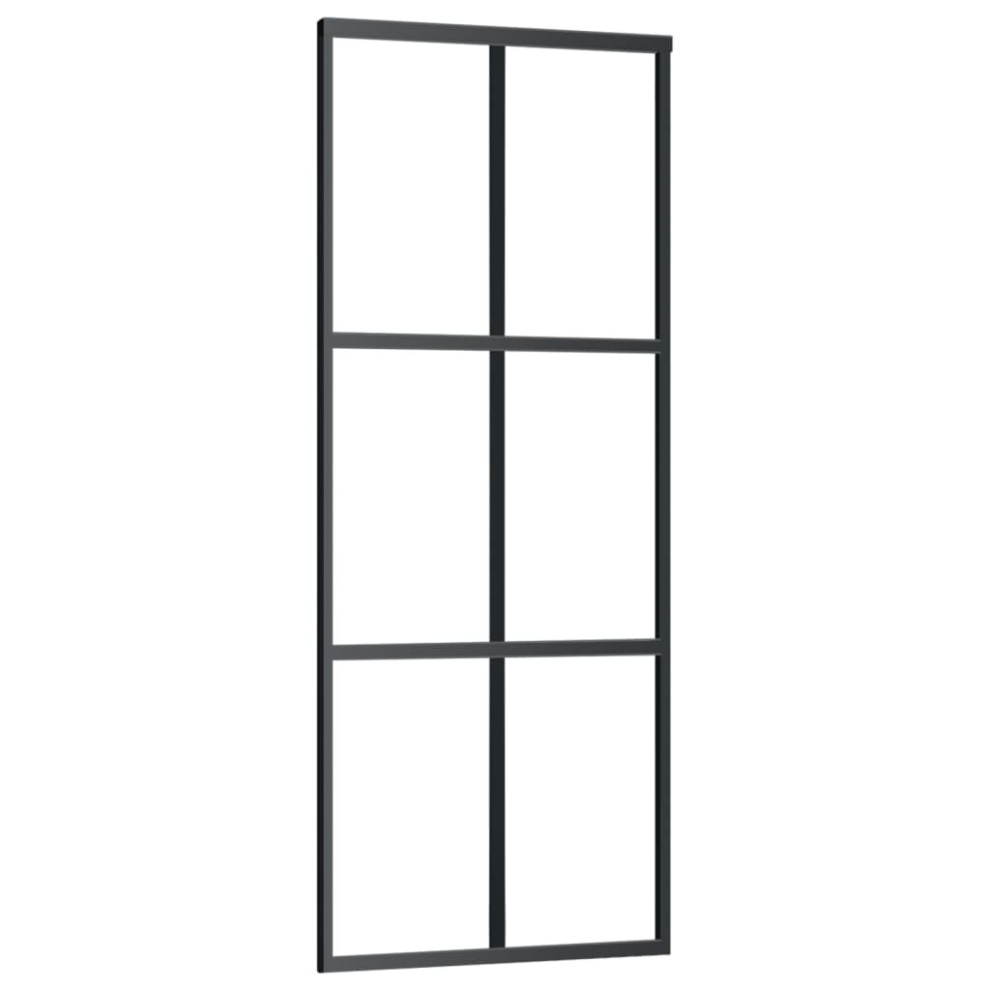Vidaxl Sliding Door Barn Door Sliding Door Panel Esg Glass And Aluminium Black