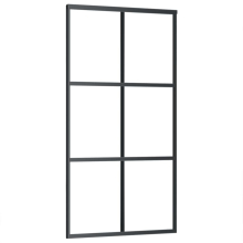 vidaXL Sliding Door Barn Door Sliding Door Panel ESG Glass and Aluminium Black