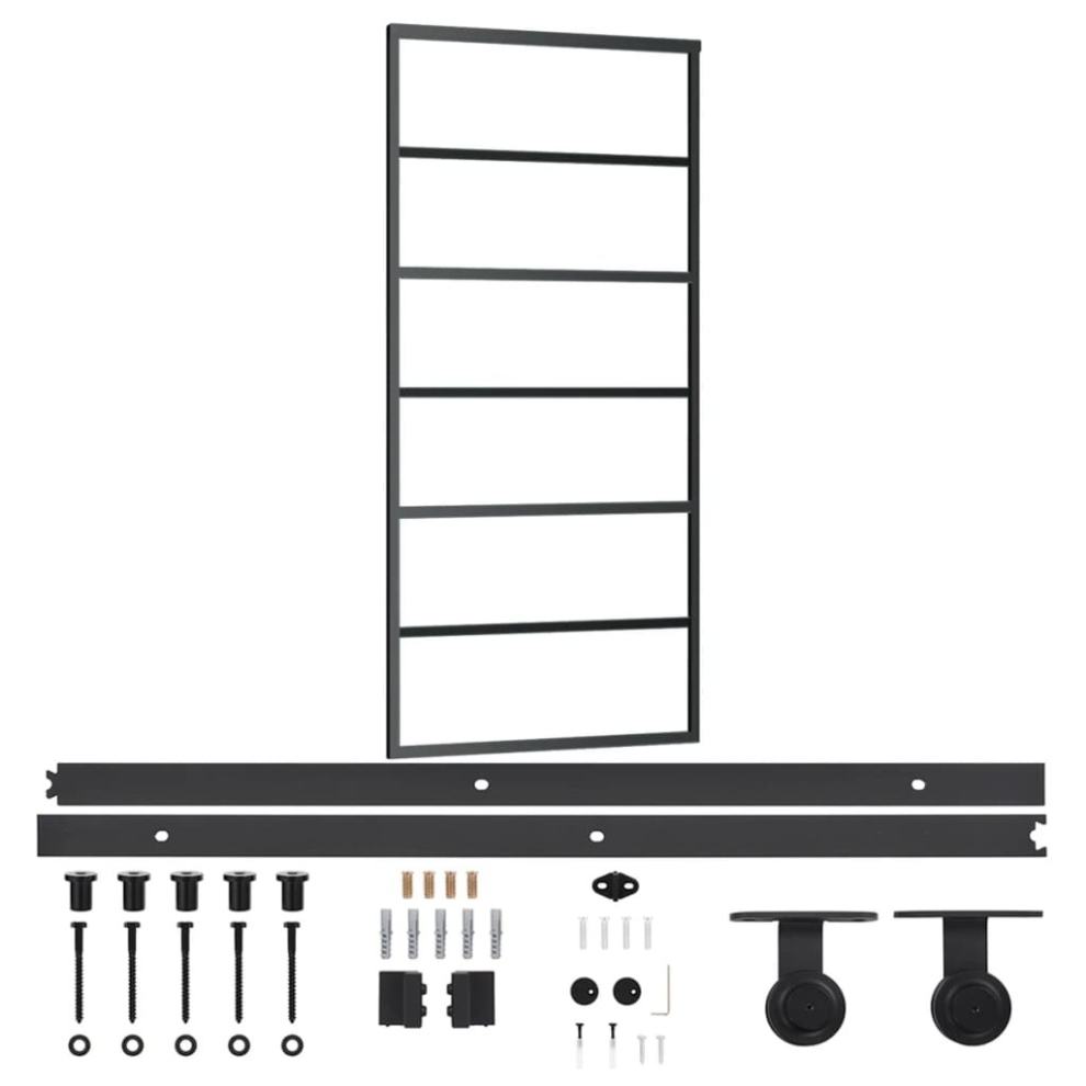 Vidaxl Sliding Door With Hardware Set Esg Glass&Aluminium Sliding Door System 8720286649084