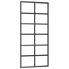 vidaXL Sliding Door Barn Door Sliding Door Panel ESG Glass and Aluminium Black