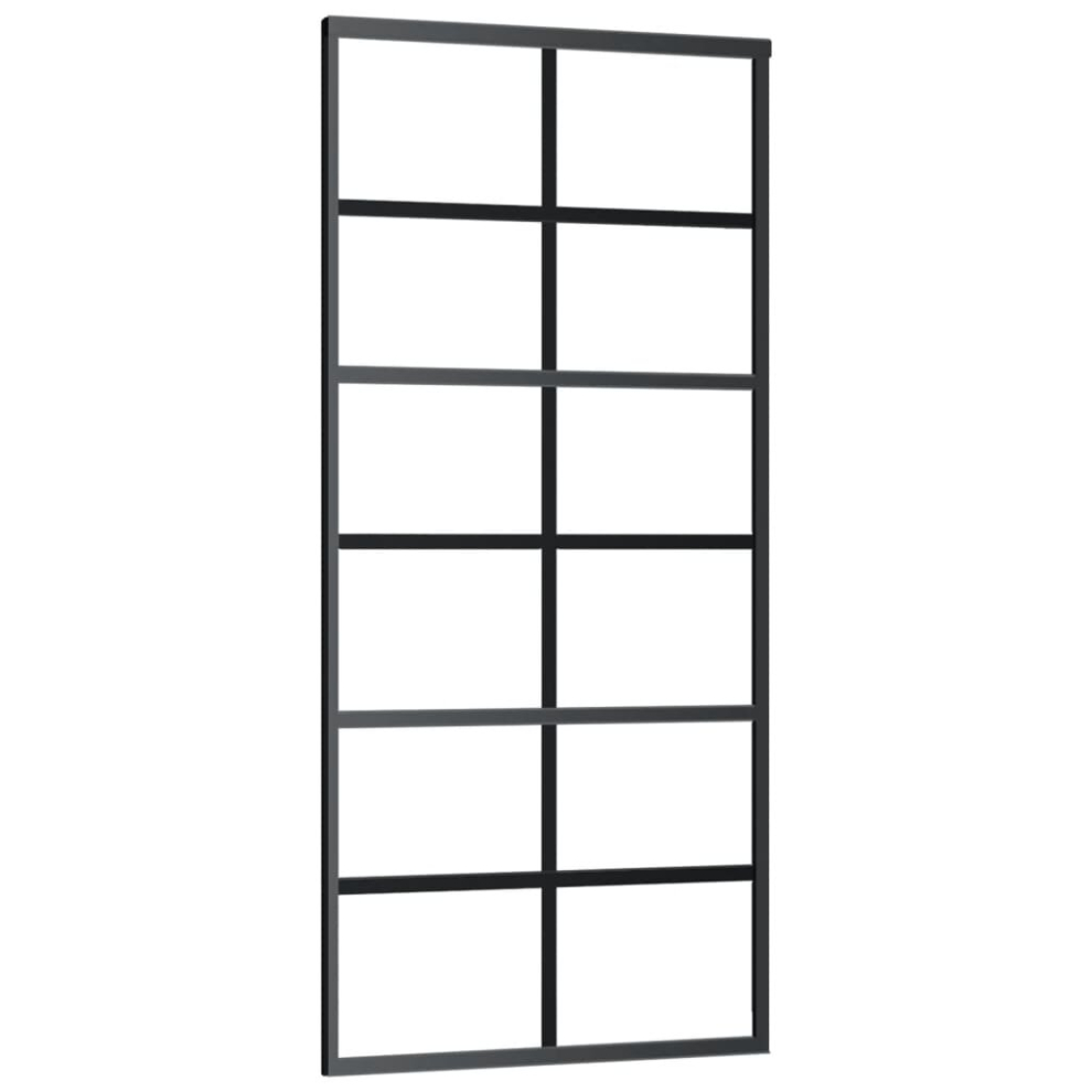 Vidaxl Sliding Door Barn Door Sliding Door Panel Esg Glass And Aluminium Black