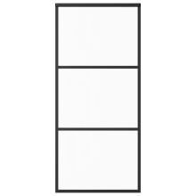 vidaXL Sliding Door Barn Door Sliding Door Panel ESG Glass and Aluminium Black