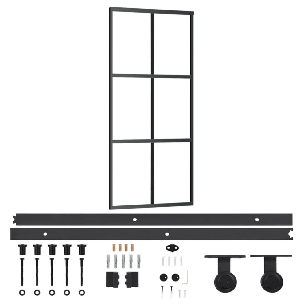 vidaXL Sliding Door With Hardware Set ESG Glass&Aluminium Sliding Door System