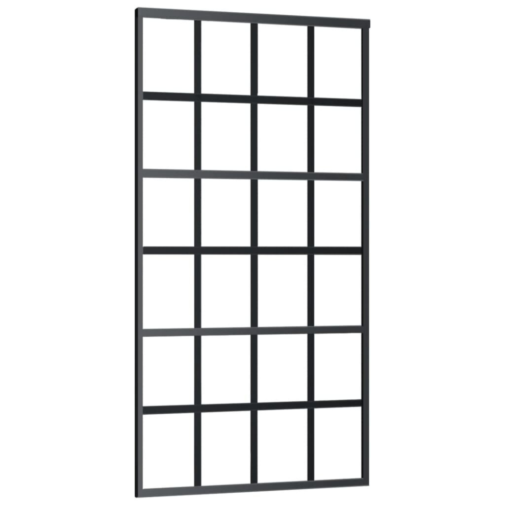 Vidaxl Sliding Door Barn Door Sliding Door Panel Esg Glass And Aluminium Black
