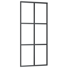 vidaXL Sliding Door Barn Door Sliding Door Panel ESG Glass and Aluminium Black