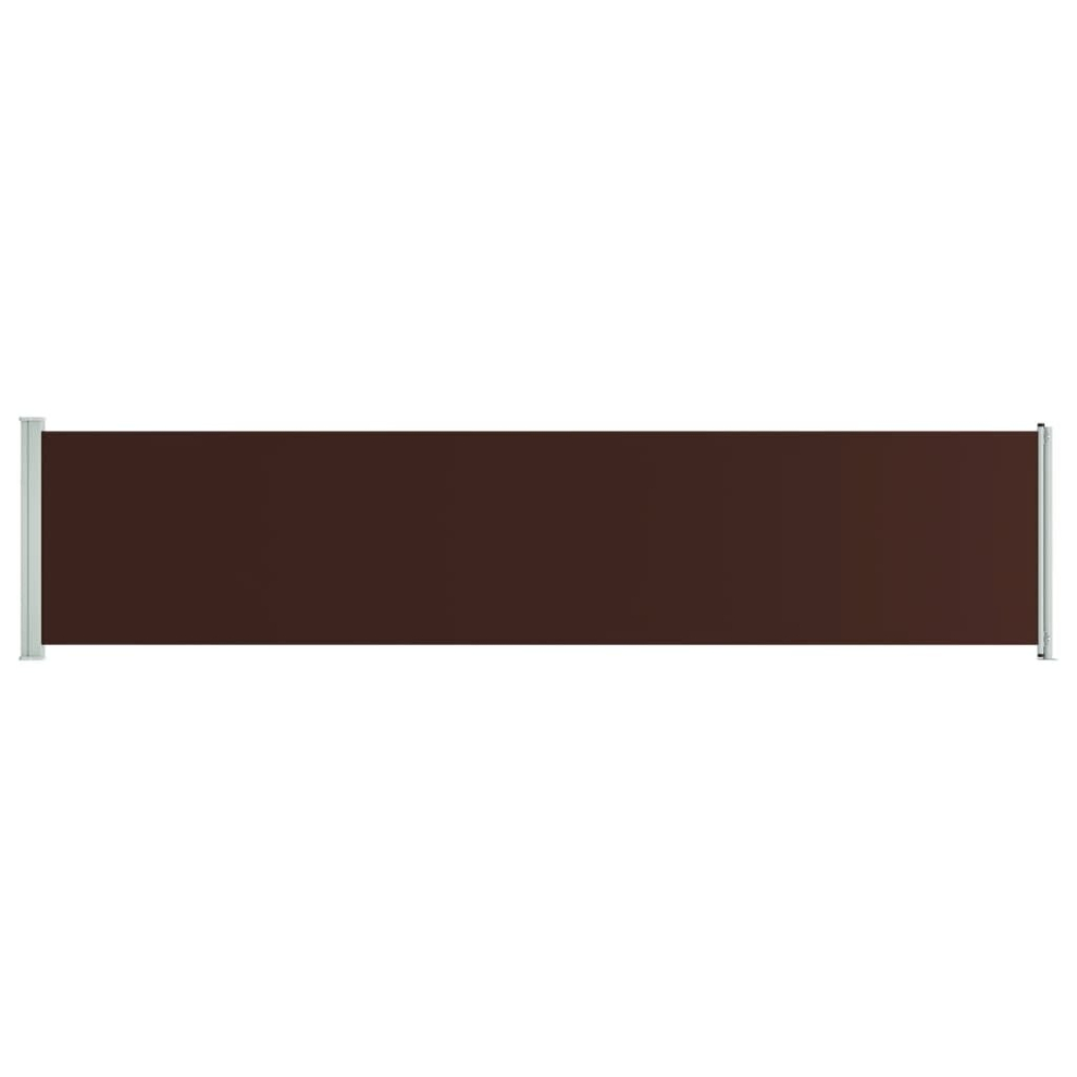 Vidaxl Patio Retractable Side Awning 140X600cm Garden Privacy Sunshade Brown