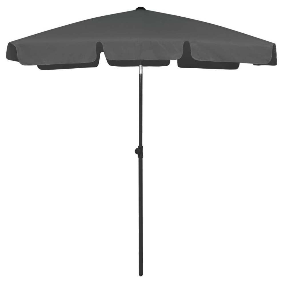 vidaXL Beach Parasol Outdoor Umbrella Sun Shelter Canopy Sunshade Anthracite