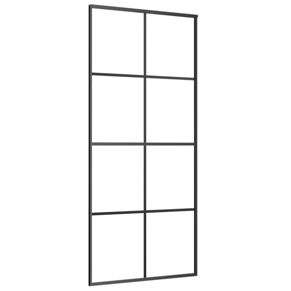 Vidaxl Sliding Door Glass Door Sliding Barn Door Aluminium And Esg Glass Black
