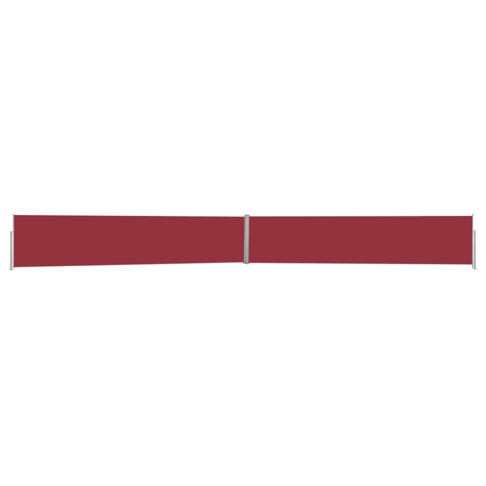 Vidaxl Patio Retractable Side Awning 140X1200 Cm Red Garden Privacy Screen