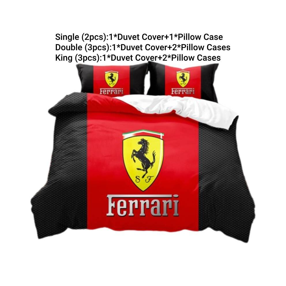 (Style K, Single) Sports Car Supercar Bedding Single Double Duvet Cover Pillow Cases Set Boy  Gift