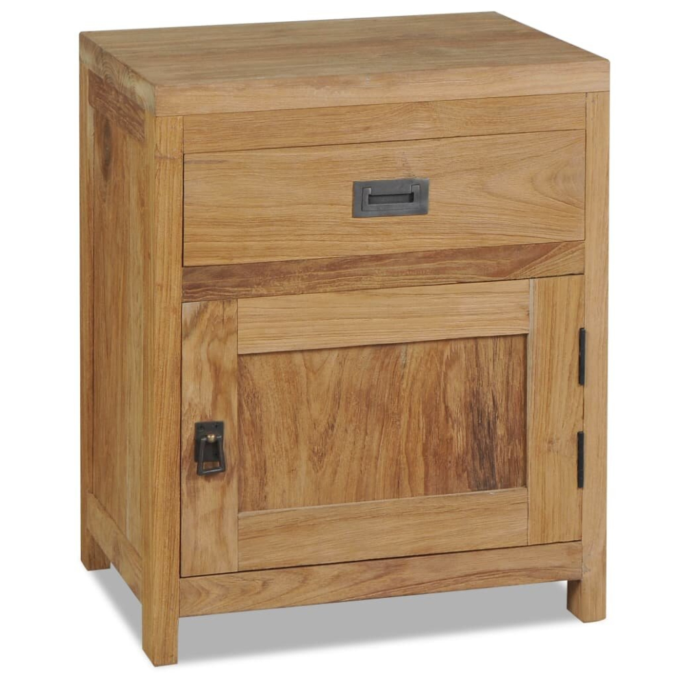 vidaXL Solid Teak Bedside Cabinet 40x30x50cm Bedroom Nightstand Table Unit