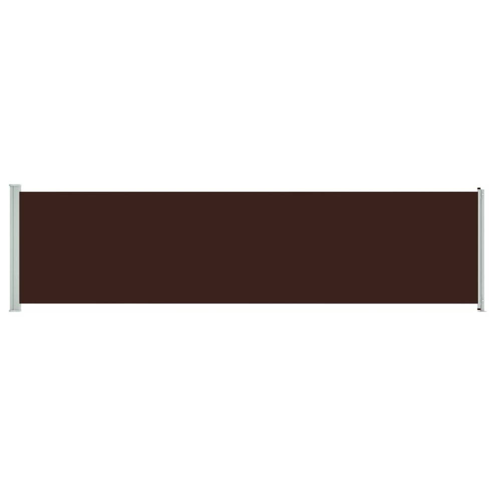 Vidaxl Patio Retractable Side Awning 600X160 Cm Brown Garden Privacy Sunshade