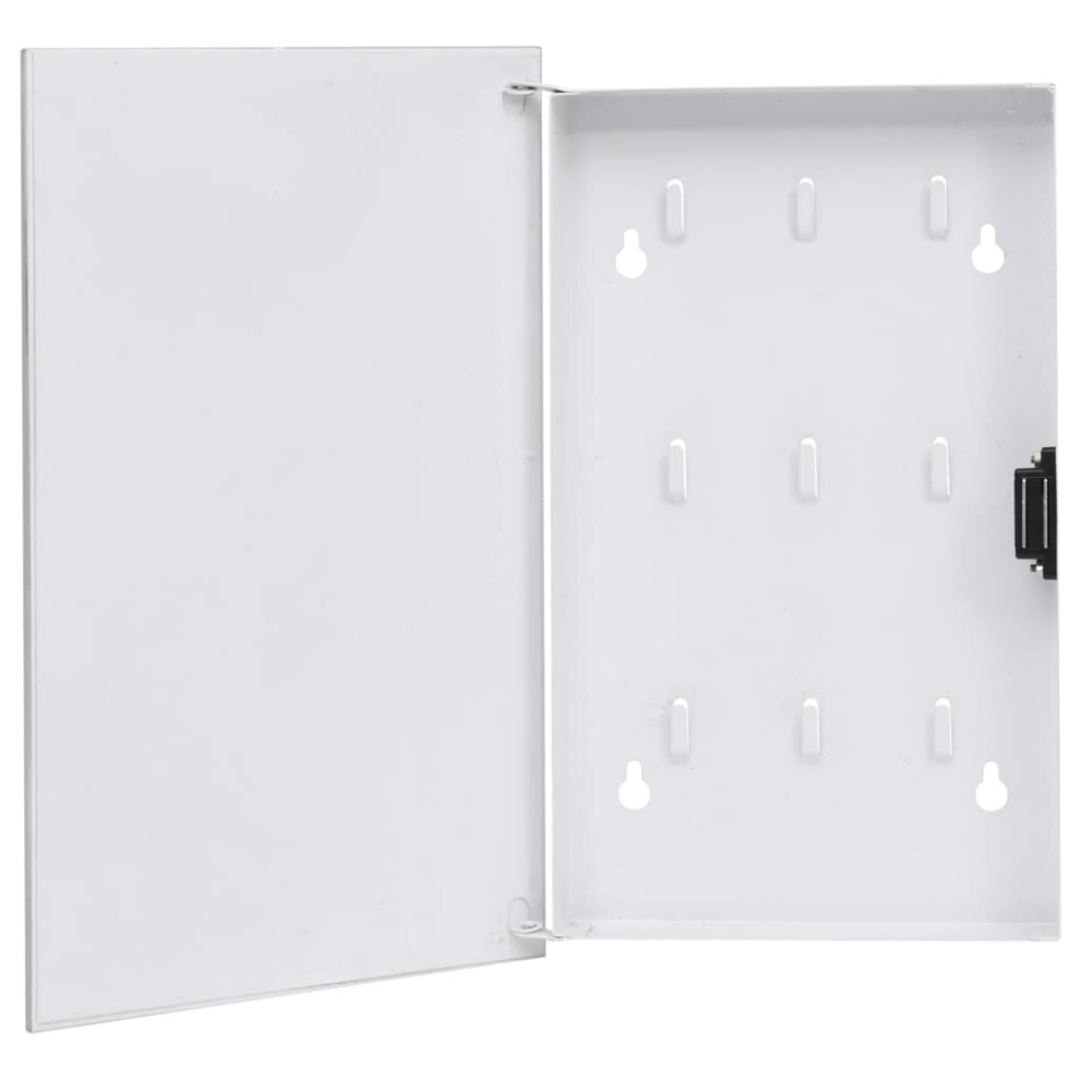 vidaXL Key Box with Magnetic Board White key Storage Organisation Cabinet