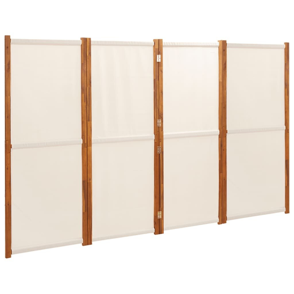Vidaxl (Cream White, 280 X 180 Cm) Room Divider Wall Partition Screen Panel Room Separator Privacy Screen White,Cream