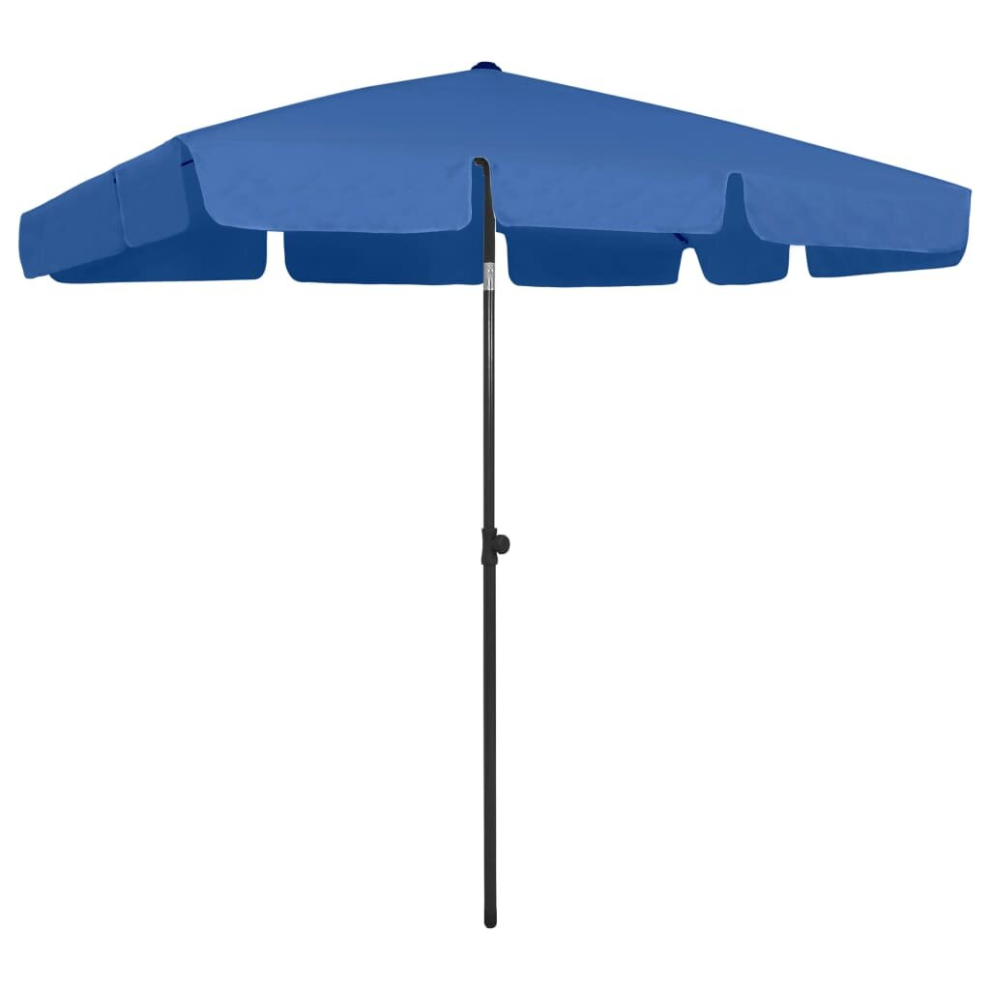 vidaXL Beach Umbrella Azure Blue Patio Oparasol Sun Shelter Sunshade Outdoor