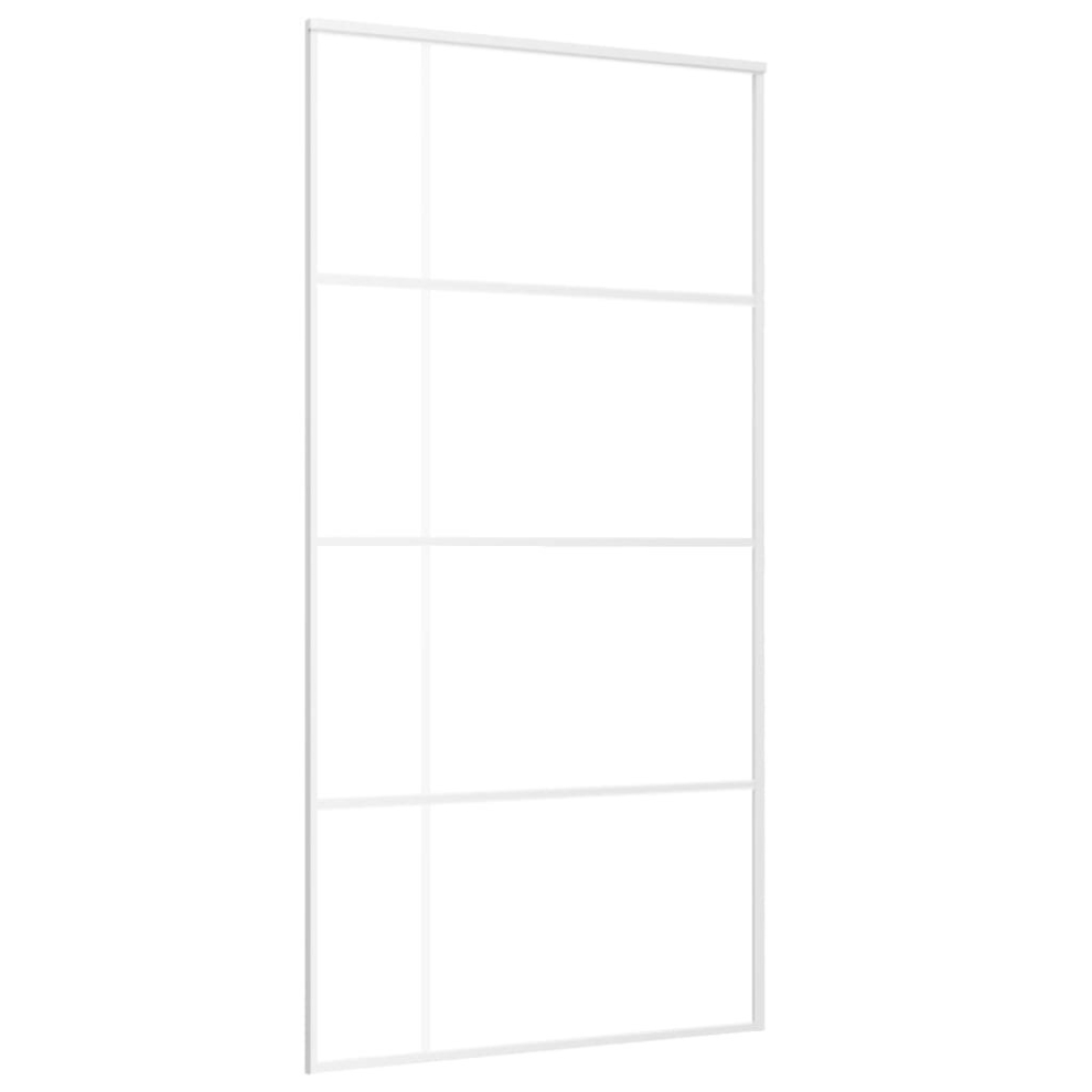 vidaXL Sliding Door ESG Glass and Aluminium 102.5x205 cm White Interior Door