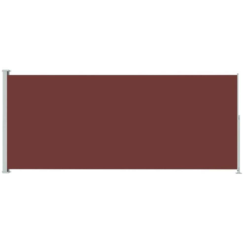 Vidaxl Patio Retractable Side Awning 180X500 Cm Brown Blind Screen Sunshade