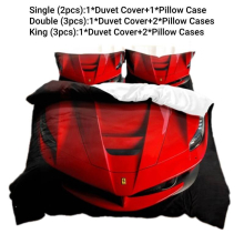 (Style E, Double) Sports Car Supercar Bedding Single Double Duvet Cover Pillow Cases Set Boy Gift