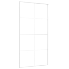 vidaXL Sliding Door ESG Glass and Aluminium 102.5x205 cm White Interior Door