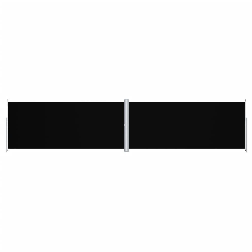 Vidaxl (Black, 220 X 1000 Cm) Retractable Side Awning Balcony Windscreen Patio Sun Protection Screen